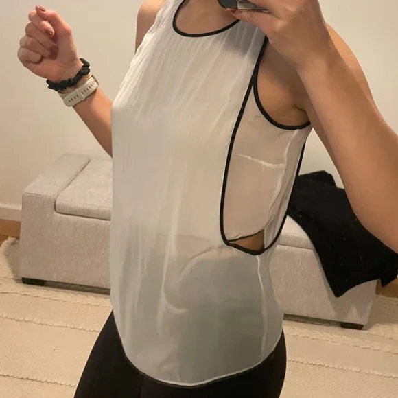トップス HELMUT LANG See-through tank top Nwt Helmut Lang S/S 1999 Vintage Archival Removable Side